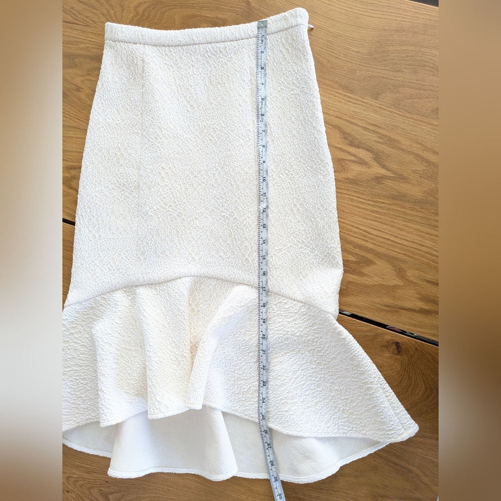 Tibi Asymmetrical White Textured Skirt - Picture 9 of 9